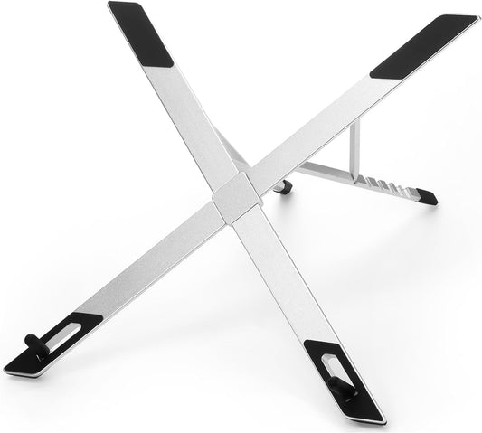 Portable Laptop Stand Riser, Stable and Adjustable Ergonomic Computer Stand for Desk, Fully Foldable Aluminum Metal Holder for Laptop